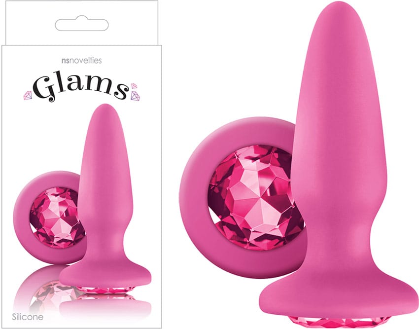 NS Novelties Glams | Plug anal en silicone rose avec cristal rose