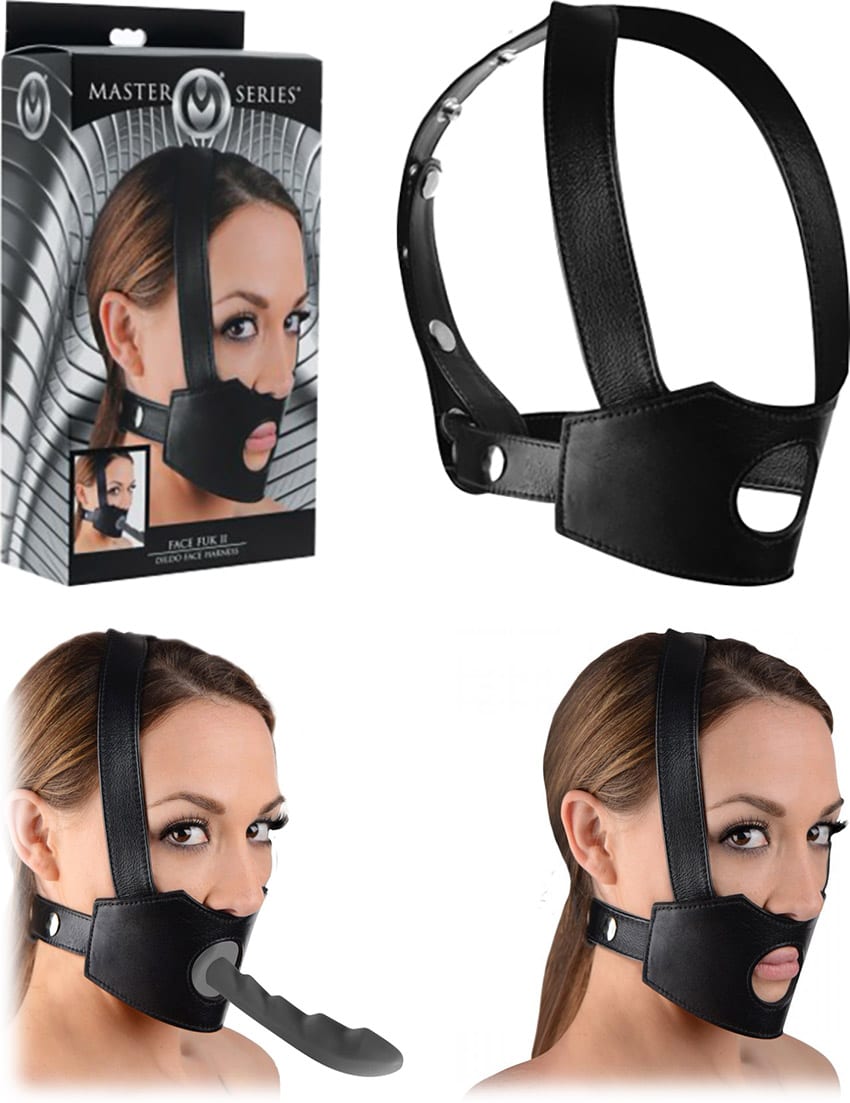 Master Series Fuk Face II | Harnais de tête en cuir avec trou