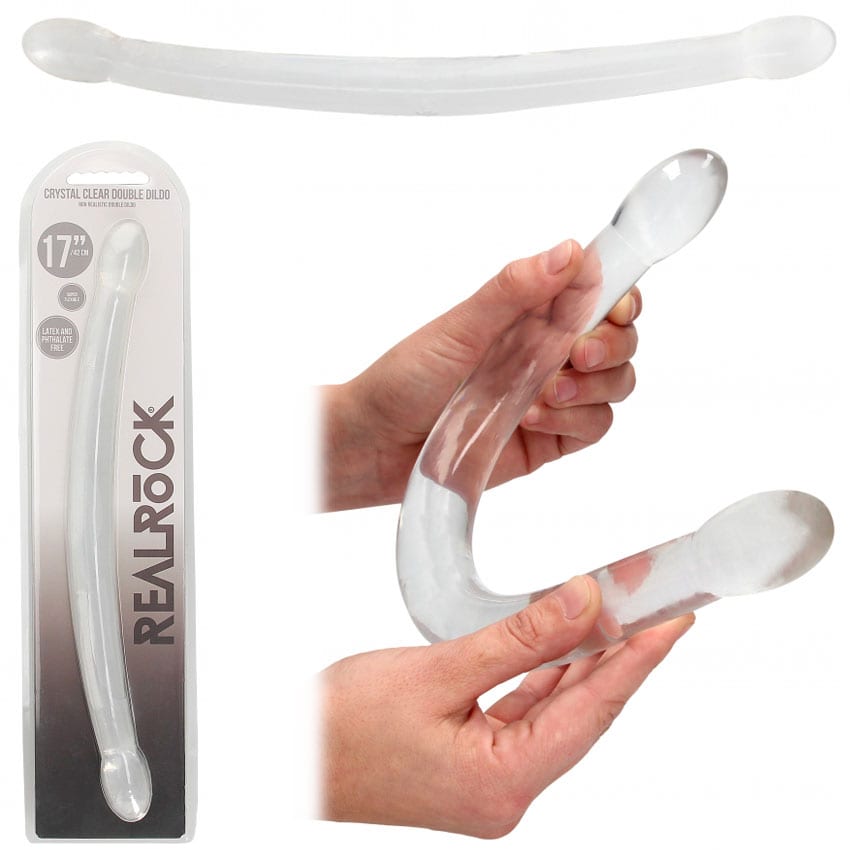 Realrock Crystal Clear | Flexibler Doppeldildo | Transparent