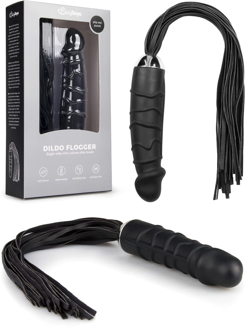 Easytoys Riemenpeitsche mit realistischem Dildo als Griff
