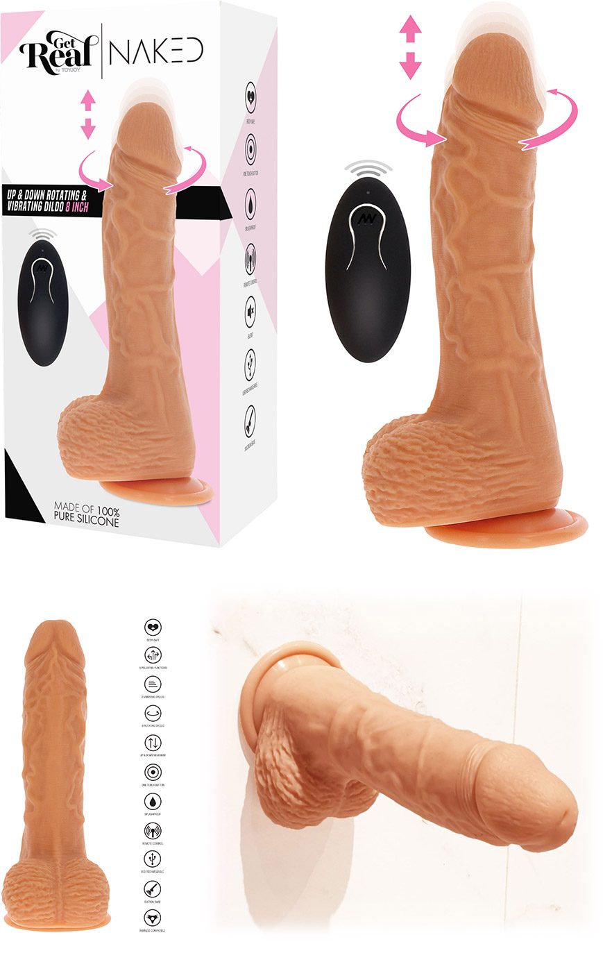 ToyJoy Get Real Naked | Rotierender und vibrierender Dildo aus Silikon
