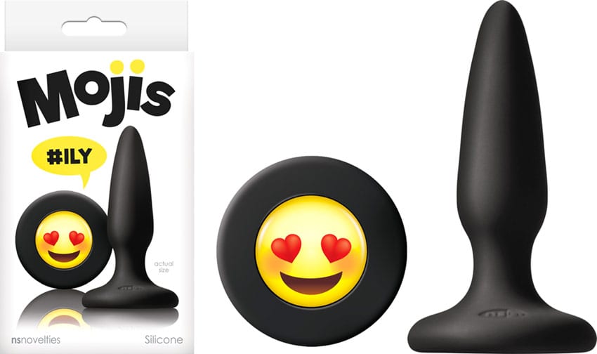 NS Novelties Mojis #ILY | Plug anal en silicone avec émoticône | Noir