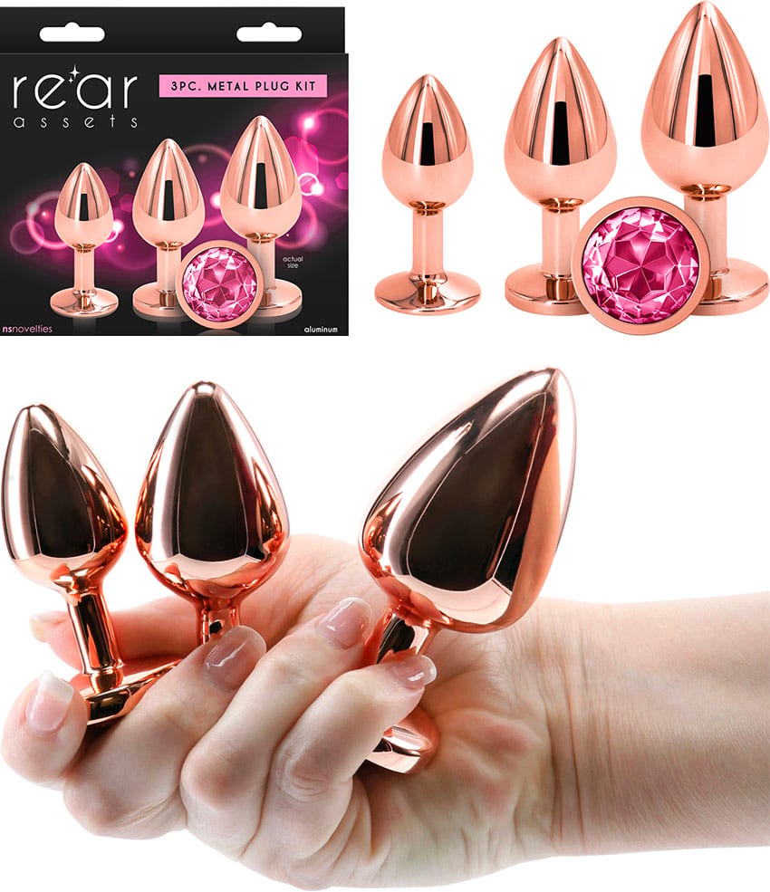 NS Novelties Rear Assets | Kit Analplugs aus Roségoldmetall