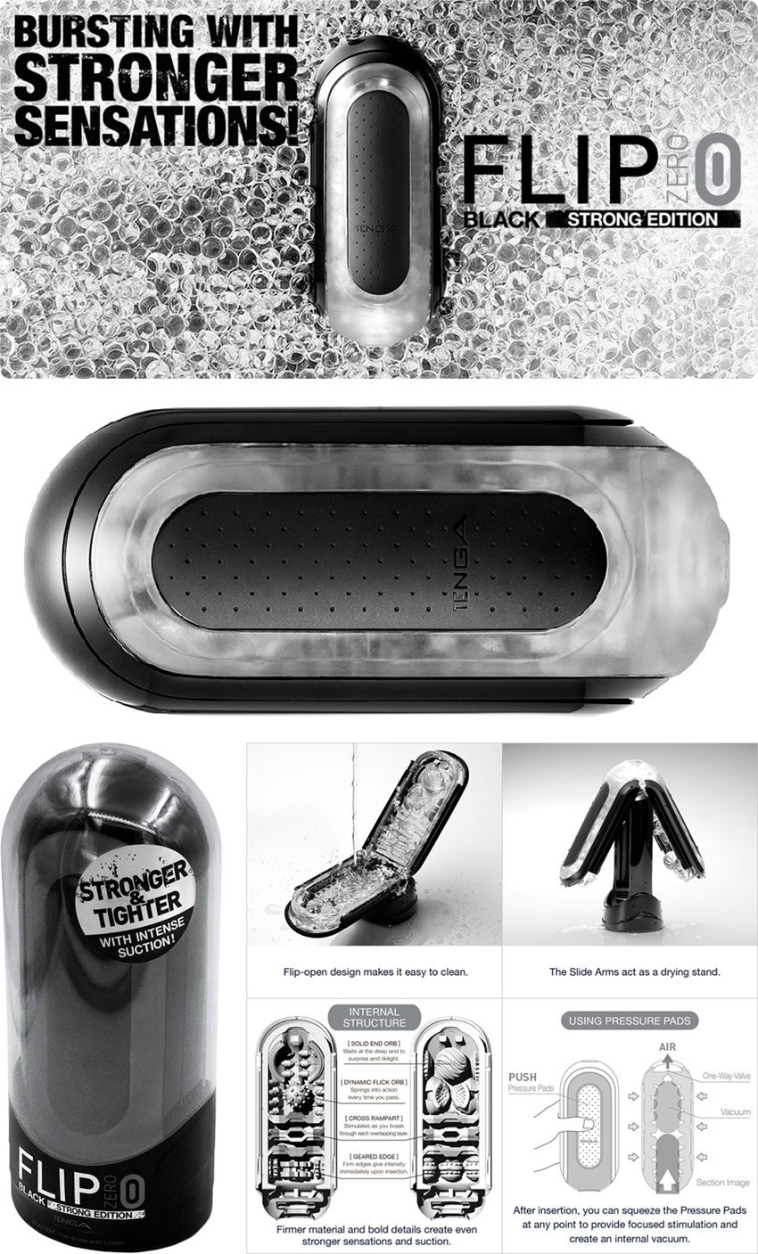 Tenga Flip Zero Black | Masturbateur 3D Strong Edition