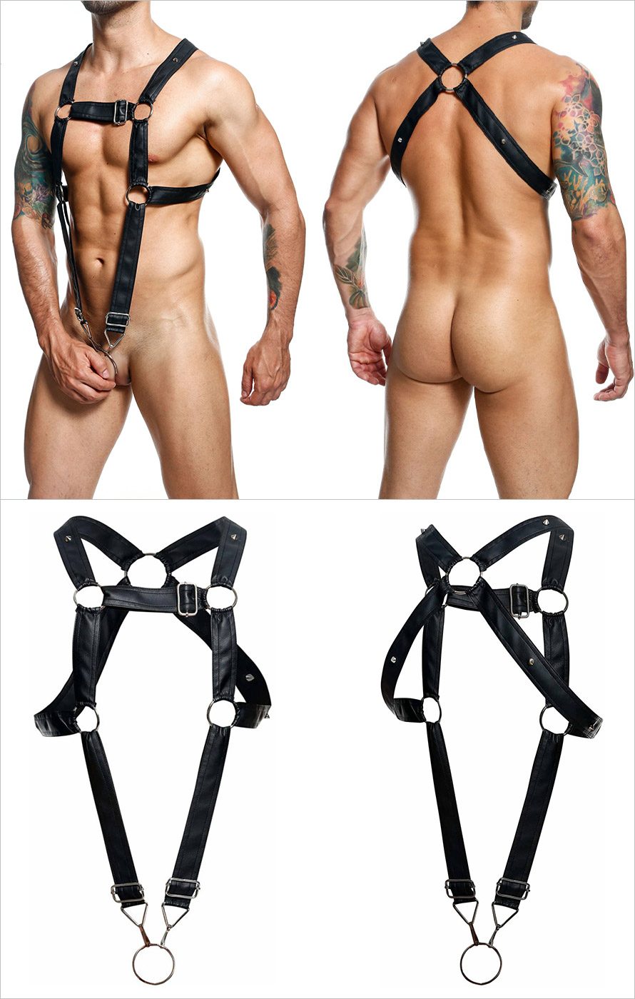 DNGEON Cross Cockring Harness | Harness mit abnehmbarem Penisring