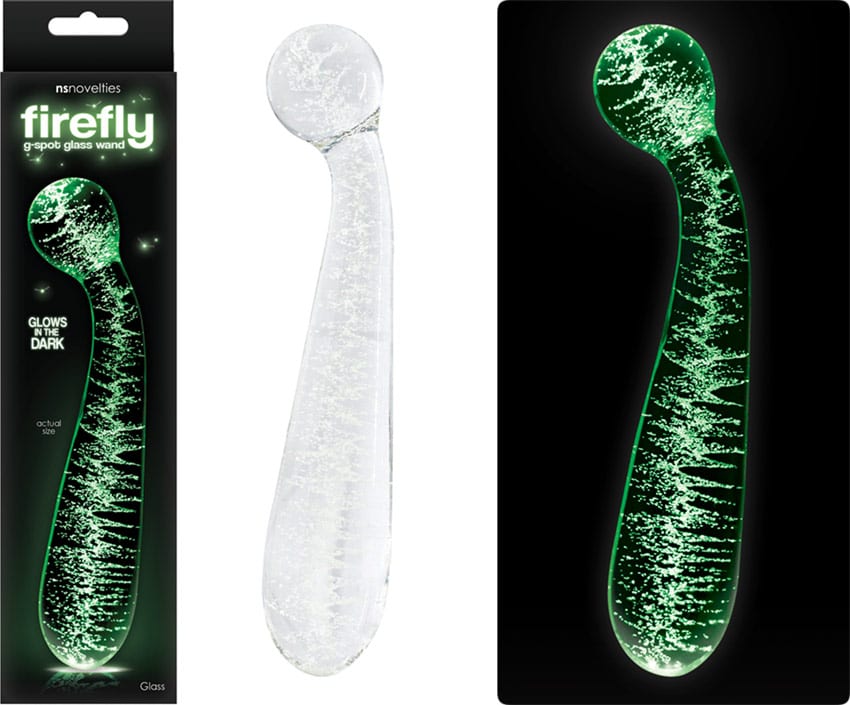 NS Novelties Firefly G-Spot Glass Wand | Phosphoreszierender Glasdildo