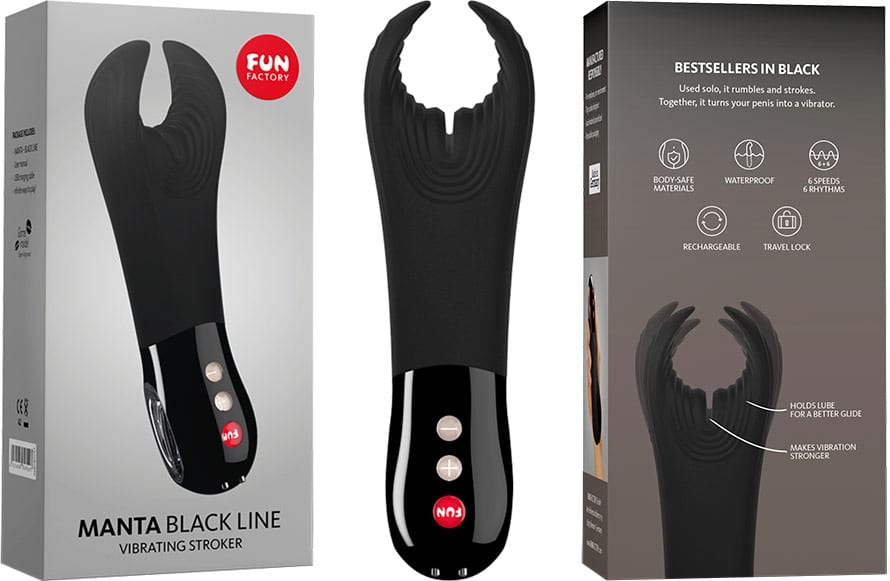Fun Factory Manta Black Line | Sextoy vibrant pour homme & couple