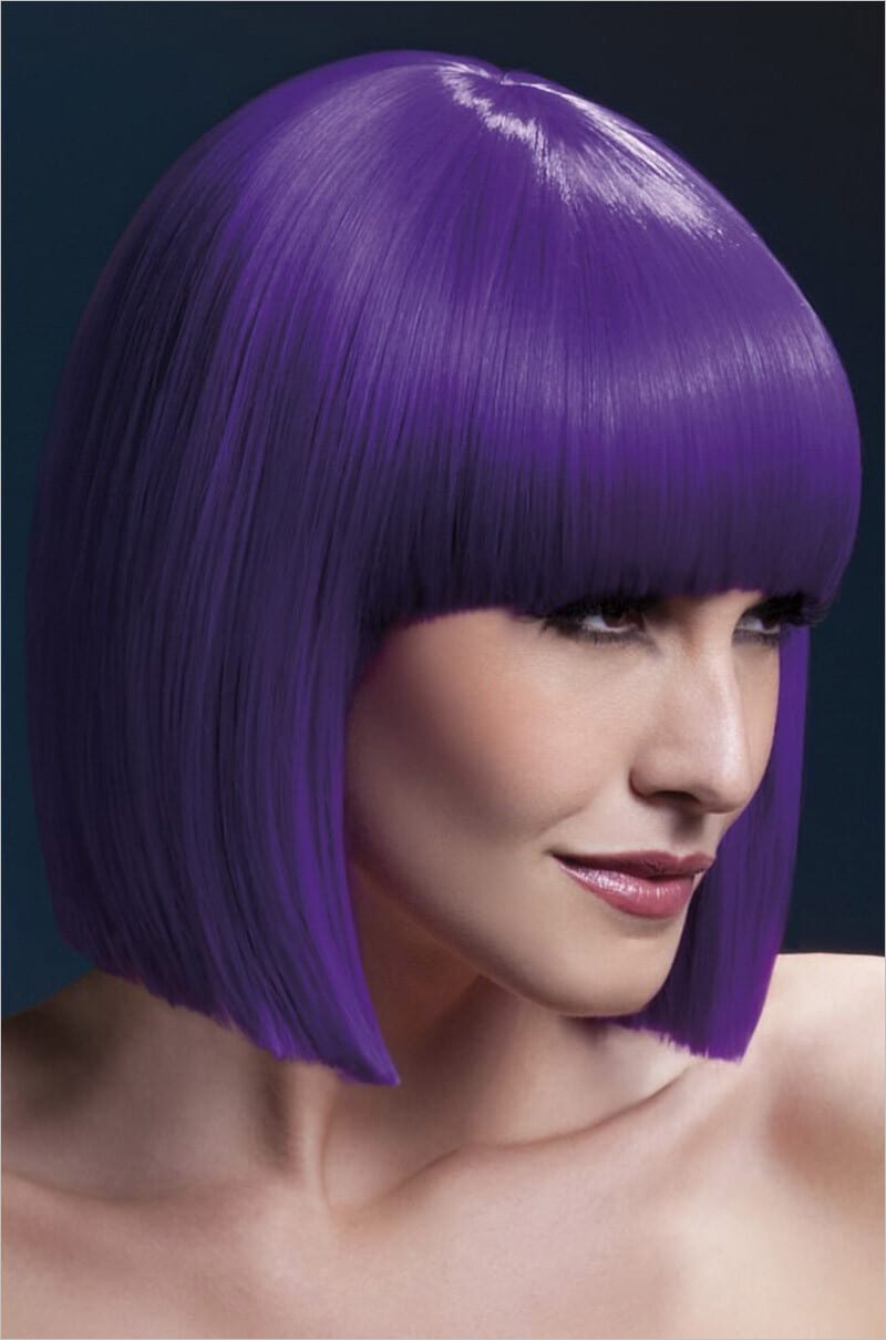 Fever Wigs Lola | Perruque coupe au carré avec frange | Violet