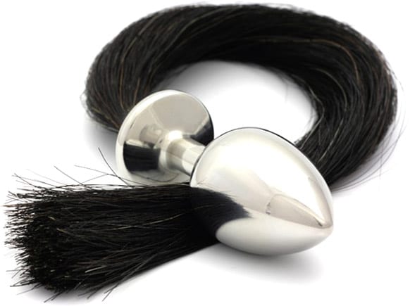 Plug anal Rosebuds Tailbud Horsetail - Noir (XL)