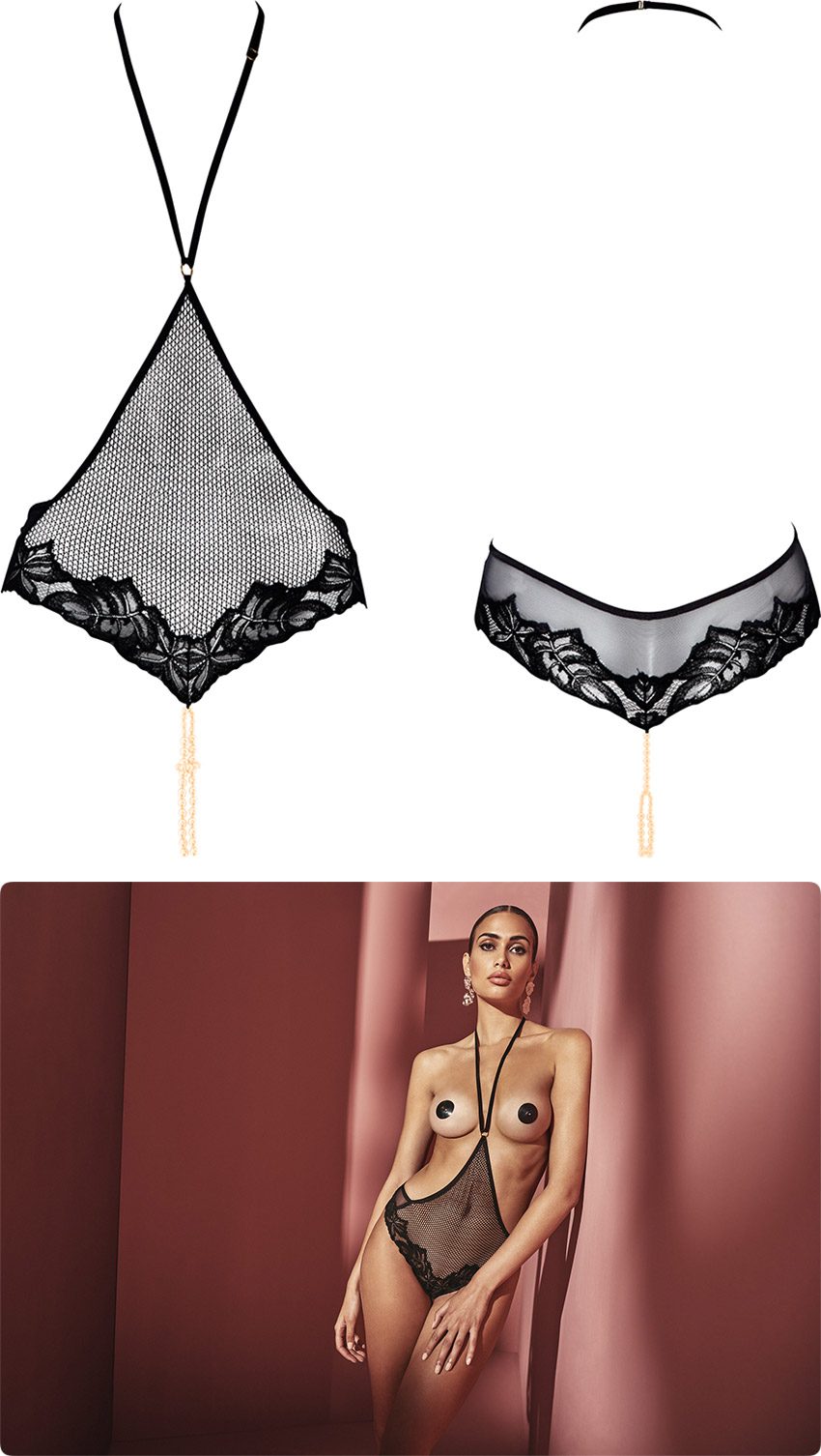 Bracli London | Luxuriöser Playsuit mit stimulierenden Perlen