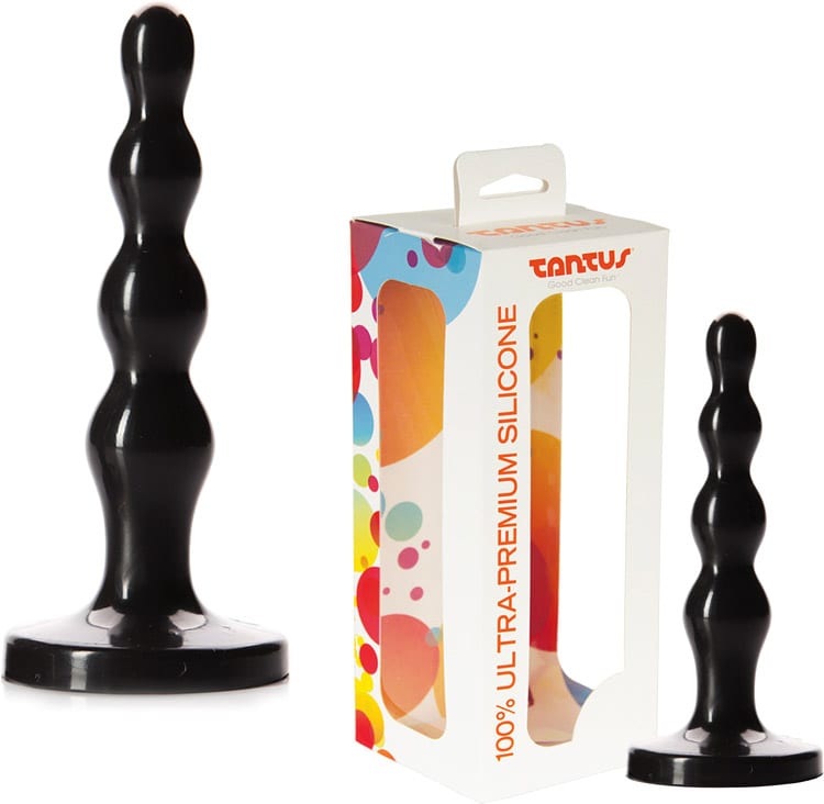 Plug anal Tantus Ripple avec perles anales progressives - Noir (S)