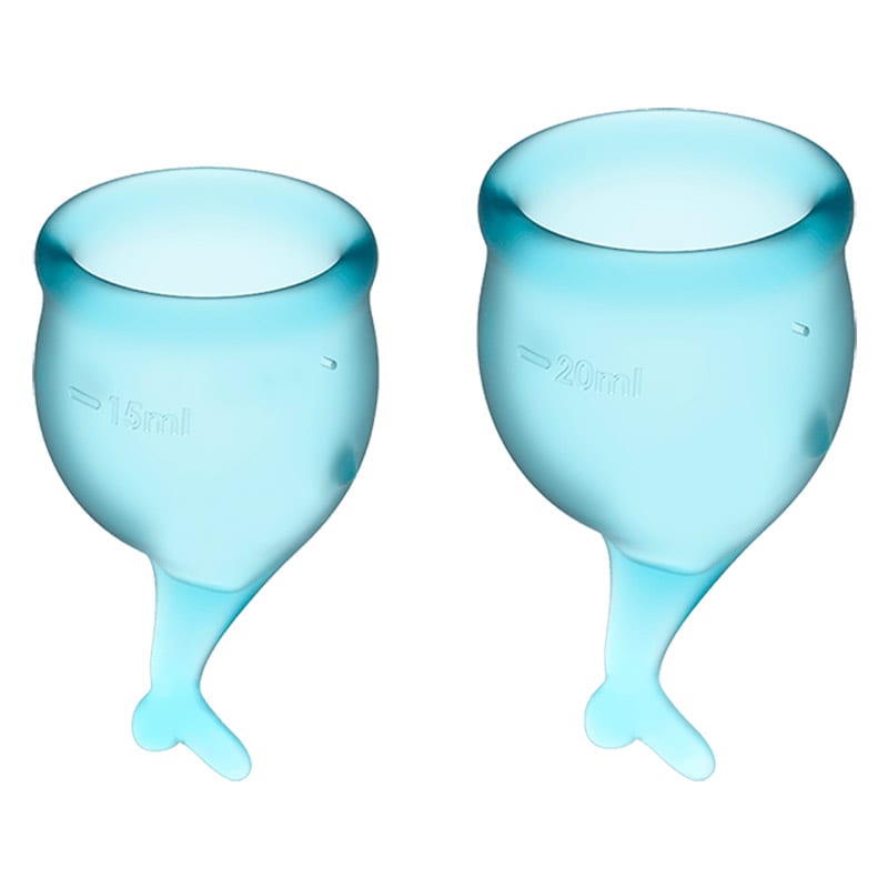 Satisfyer Feel Secure | Coupes menstruelles en silicone bleu clair