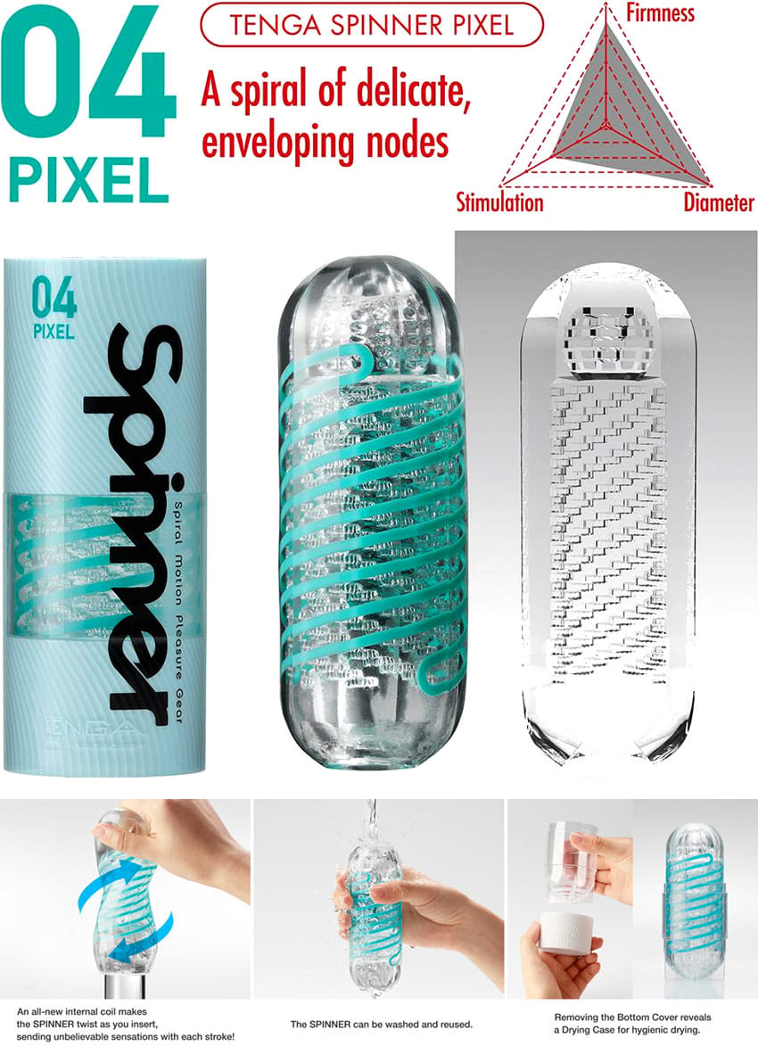 Tenga Spinner 04 Pixel | Masturbator mit rotierendem Effekt