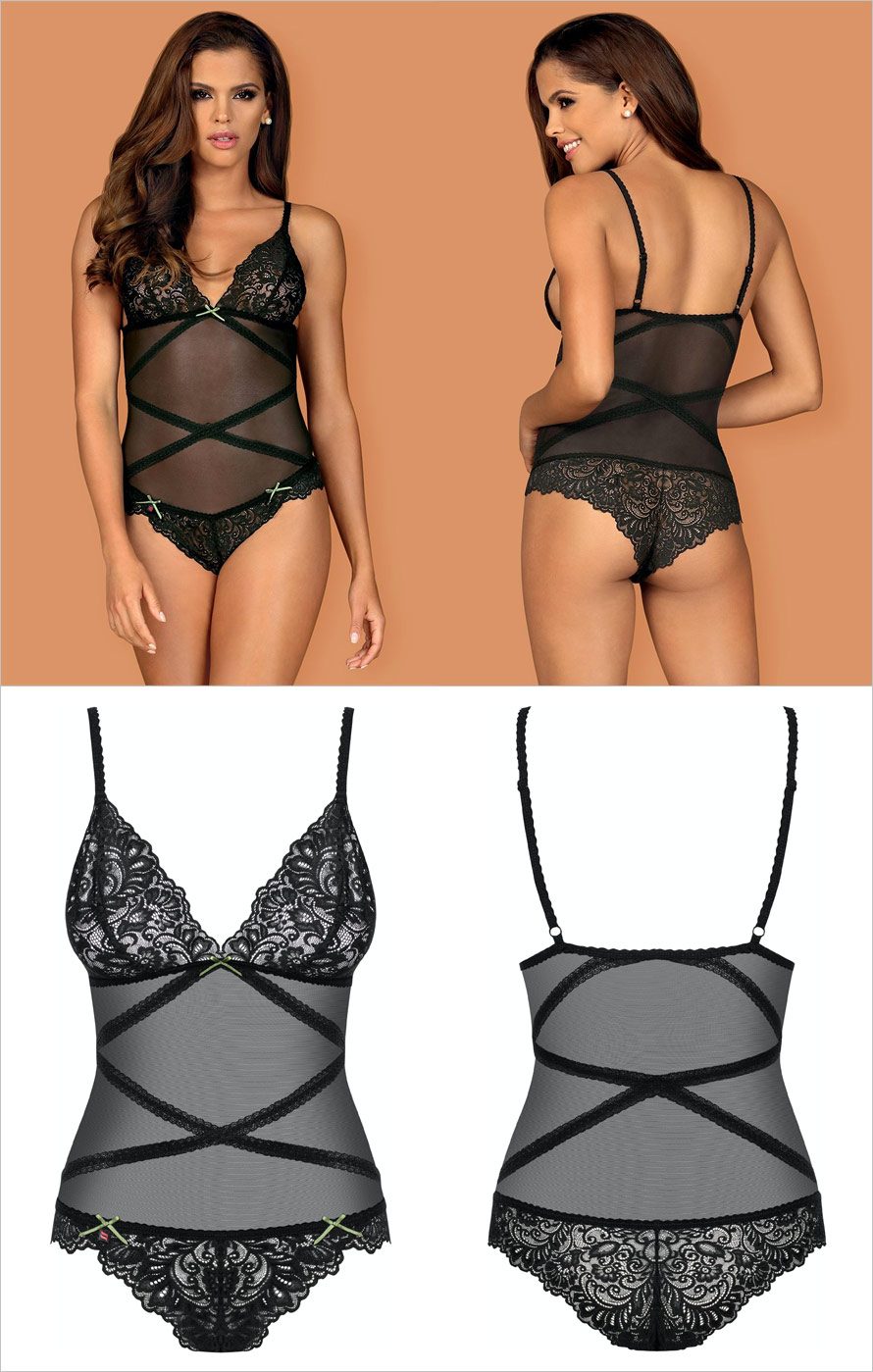 Obsessive Bondea Teddy | Eleganter Body mit dekorativen Riemen