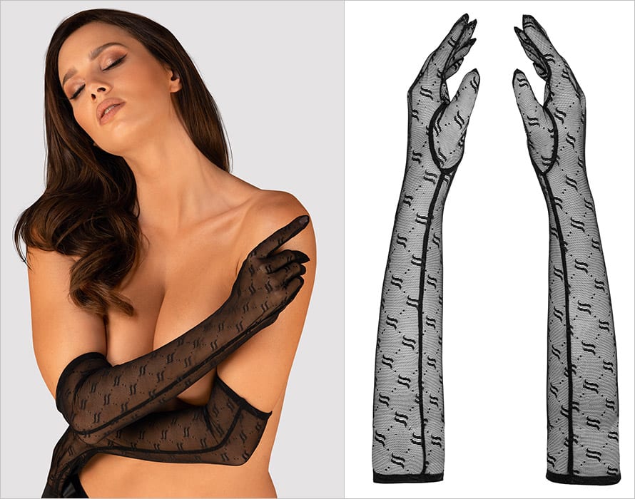 Obsessive Obsessivia | Sublimes gants en tulle noir semi-transparent