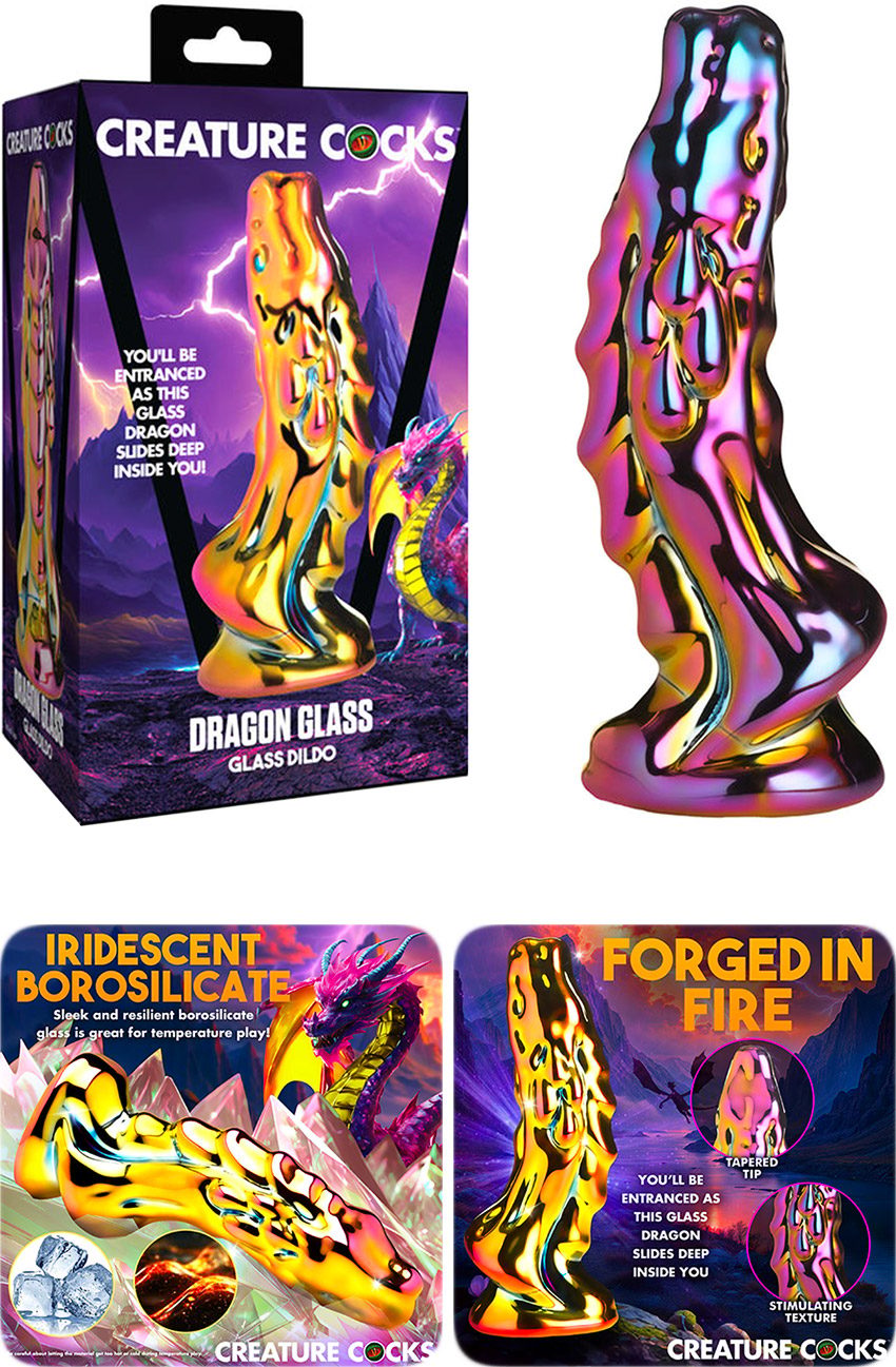 Creature Cocks Dragon Glass | Dildo en verre de la forme d'un dragon