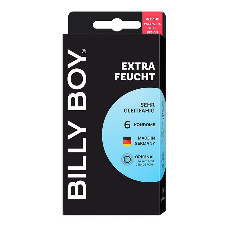 Billy Boy Extra Feucht | Préservatifs très lubrifiés | 6 préservatifs
