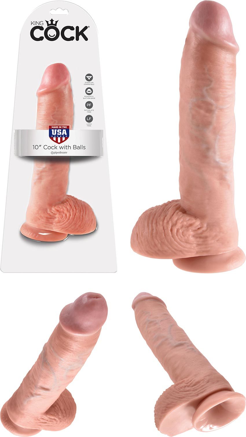 King Cock RealDeal 10" | Realistischer Dildo mit Hoden | 20 cm