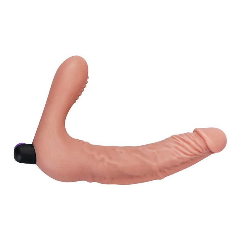 LoveToy iJoy | Doppelter, vibrierender Umschnalldildo ohne Harness
