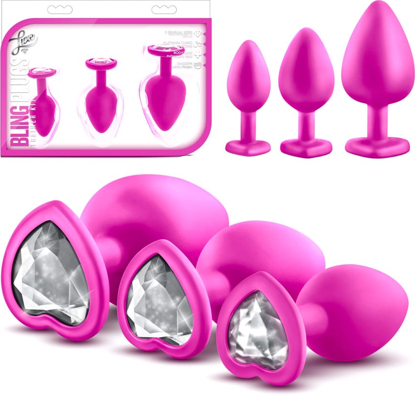Blush Luxe Blings Plugs | Assortiment comprenant 3 plugs anaux | Rose