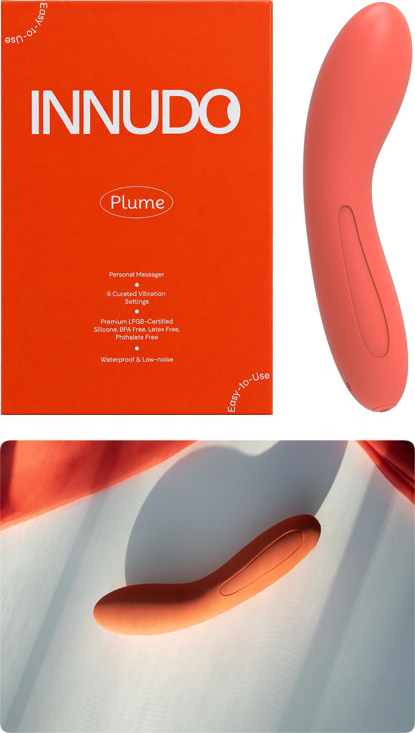 Innudo Plume | Ergonomischer G-Punkt-Vibrator aus Silikon | Orange