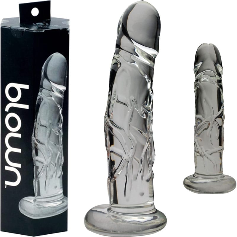 Spartacus Blown Medium Realistic | Dildo réaliste en verre transparent