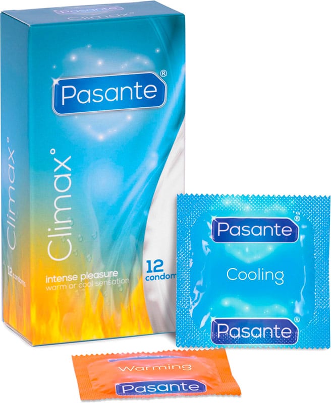 Pasante Climax | Préservatifs chauffants et rafraîchissants | Lubrifiés