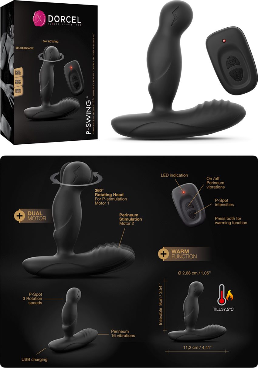 Dorcel P-Swing | Stimulateur vibrant et rotatif | Prostate et périnée