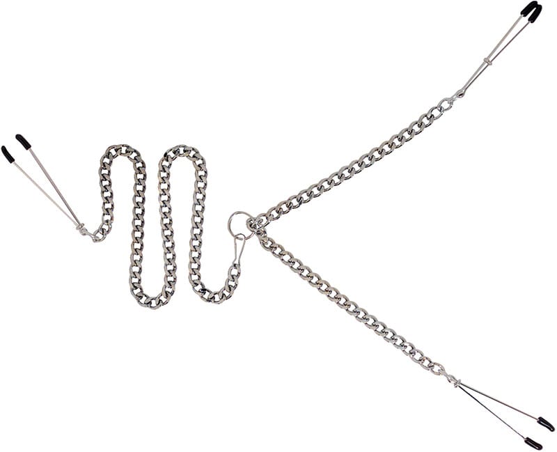 Spartacus Y-Style | Metallkette mit Nippel- und Klitorisklemmen