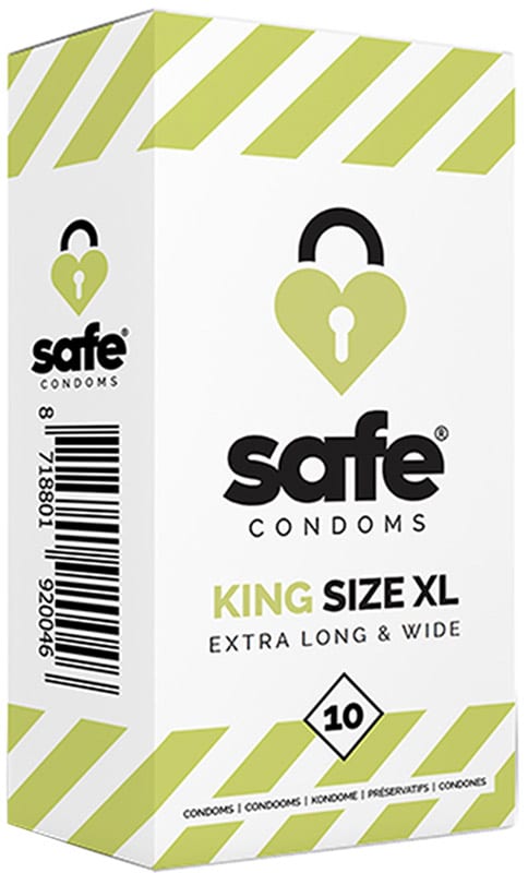 Safe King Size XL Extra Long & Wide | 10 préservatifs extra long et large