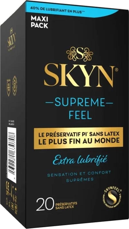 SKYN Supreme Feel | 20 Préservatifs fins, extra-lubrifiés & sans latex