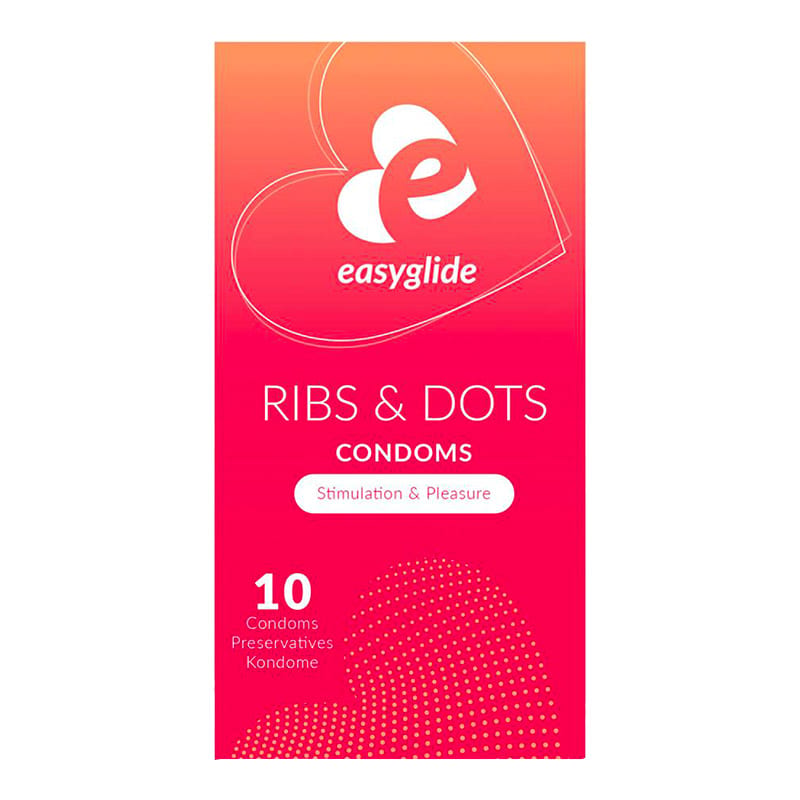 Easyglide Ribs & Dots | Emballage de 10 préservatifs multi-texturés