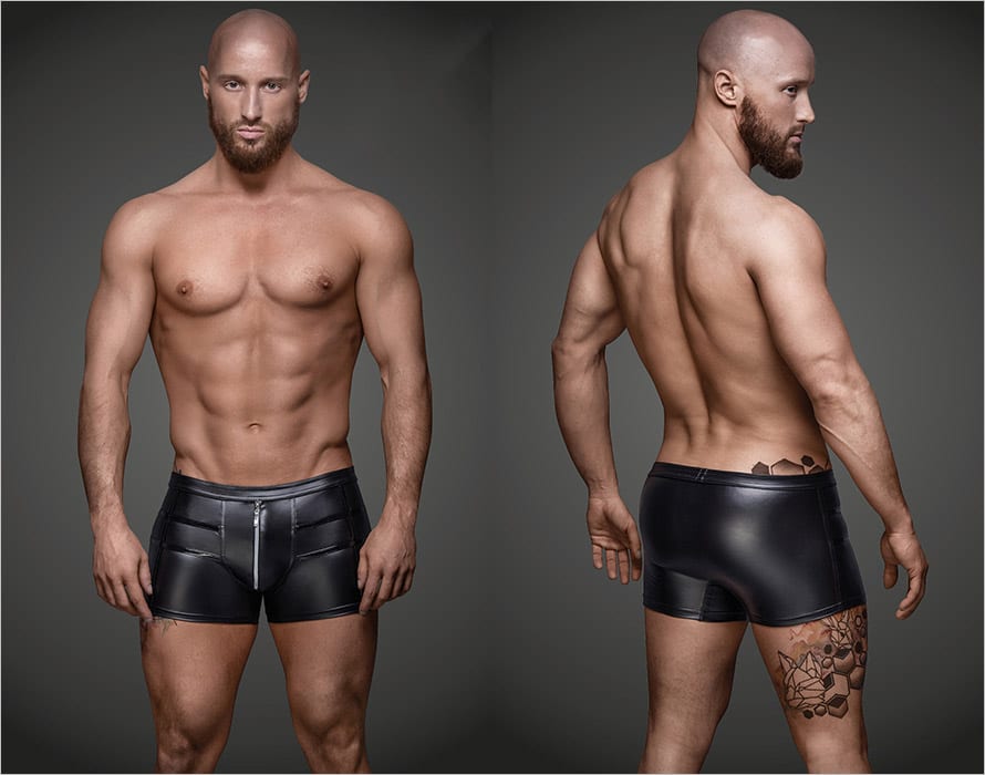 Noir Handmade H006 | Männershorts aus Nasseffekt-Stoff