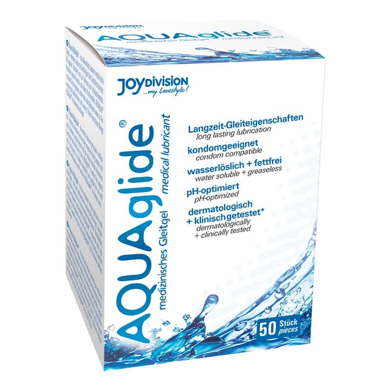 AQUAglide JoyDivision | Lubrifiant à base d'eau | 50 pochettes de 3ml