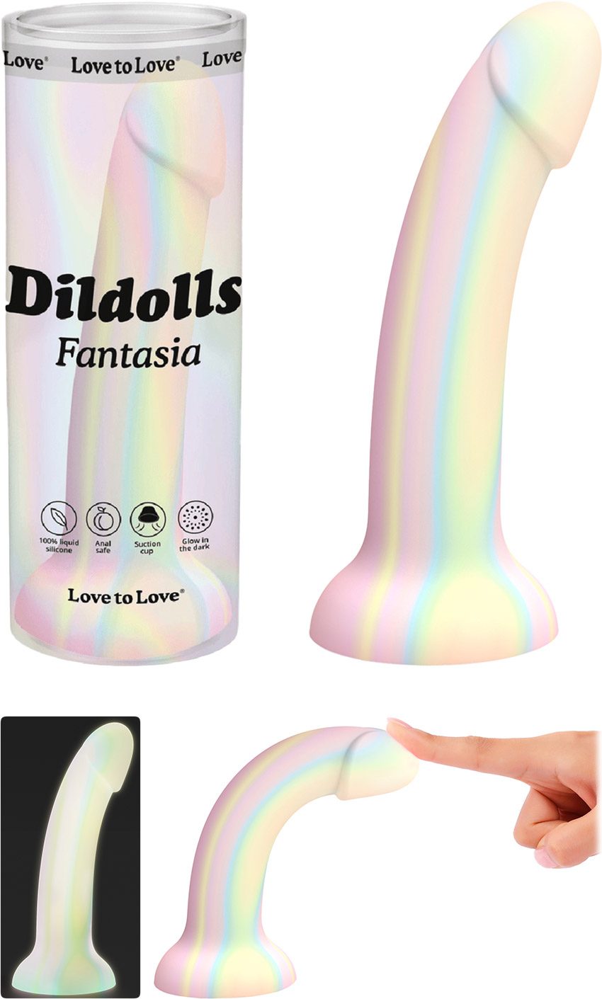 Love to Love Dildolls Fantasia | Dildo à ventouse phosphorescent