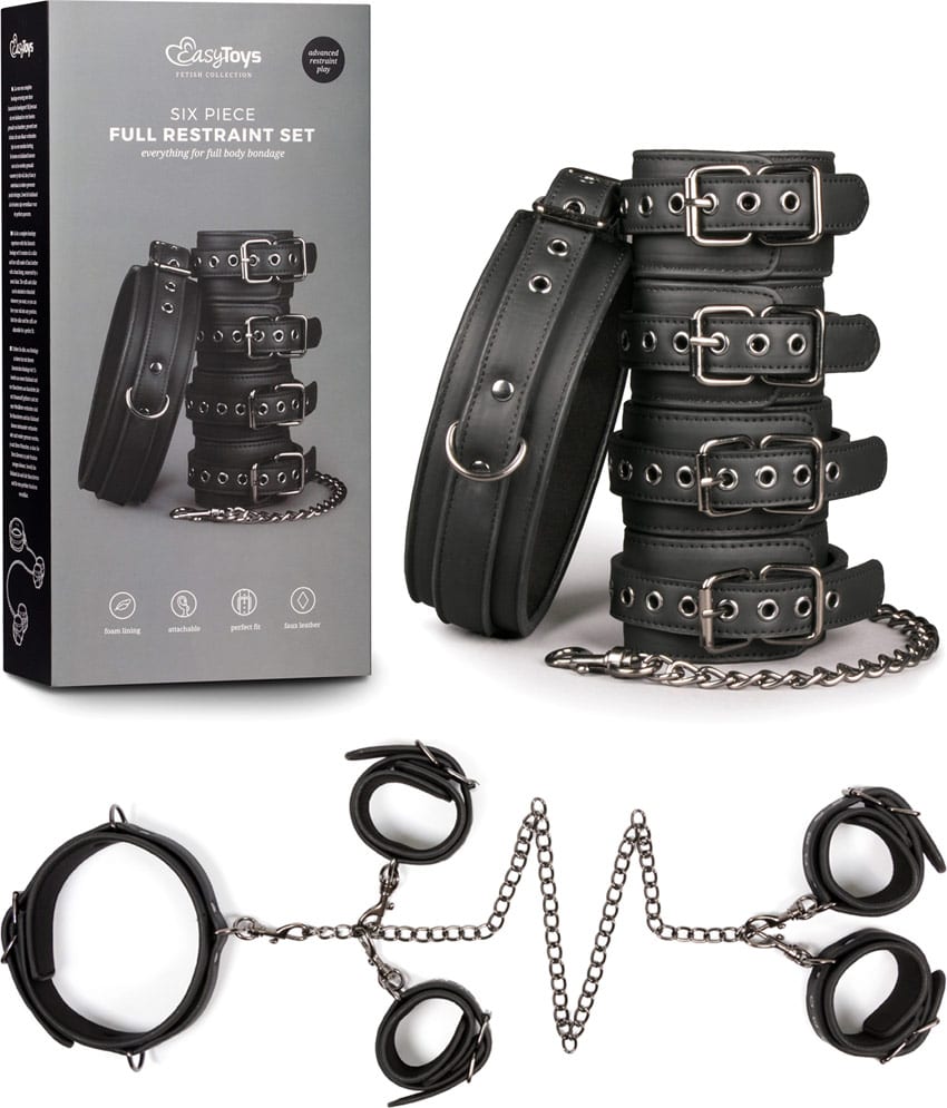 Coffret BDSM EasyToys | Collier, menottes et attaches pour chevilles