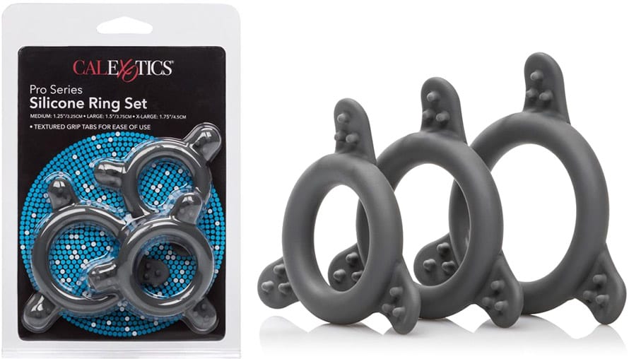 CalExotics Pro Series - Set de 3 anneaux péniens en silicone (S/M/L)