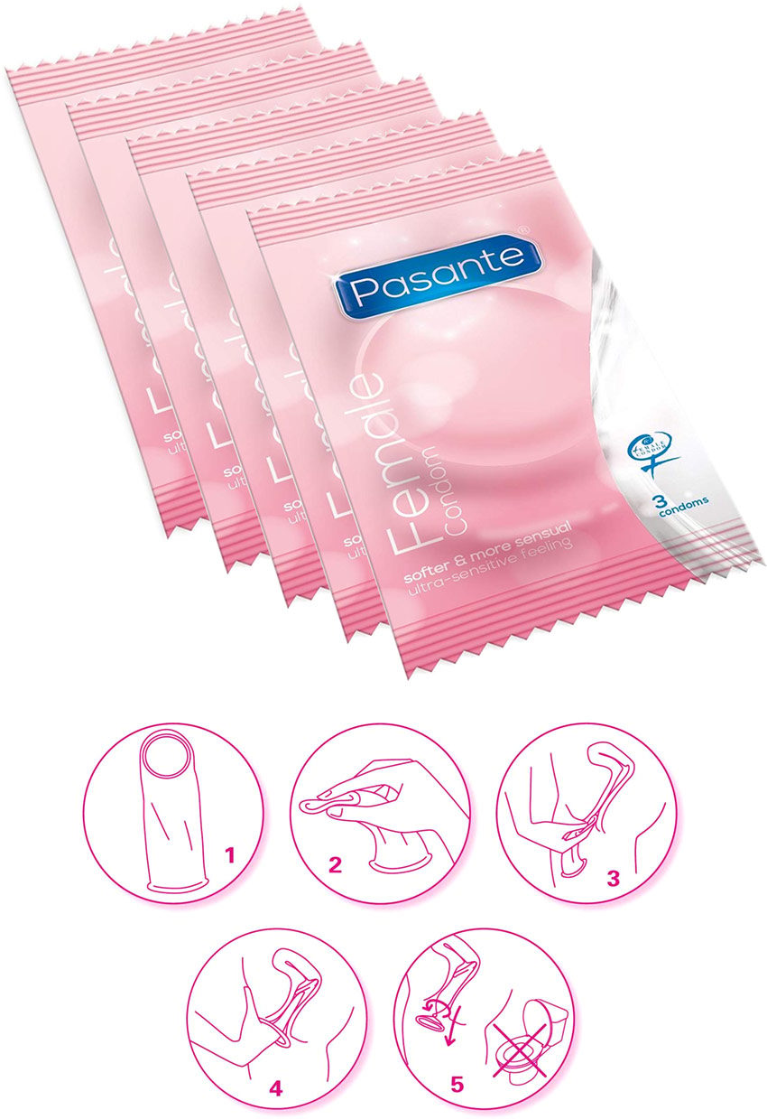 Pasante | Pack de 5 préservatifs féminin | Disponibles sur KissKiss.ch