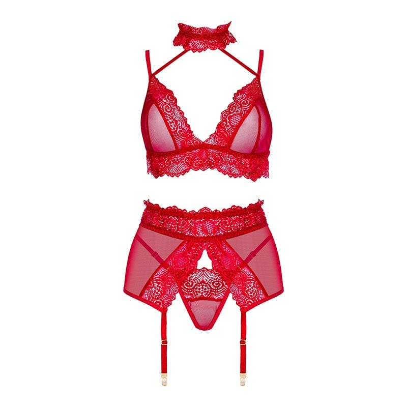 Beauty Night Velvet Sin | Ensemble lingerie séduisant 3 pièces