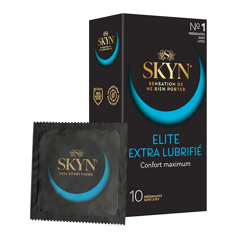 SKYN Elite Extra Gleitmittel | 10 latexfreie und extra gleitfähige Kondome
