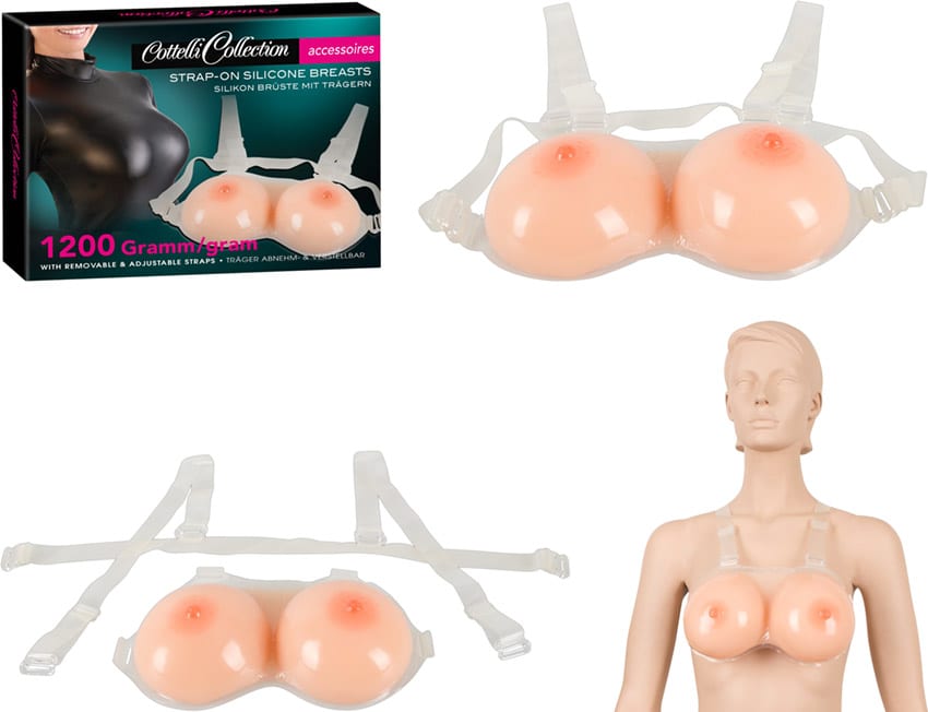 Cottelli Collection | Ein Paar falsche Silikonbrüste mit Trägern