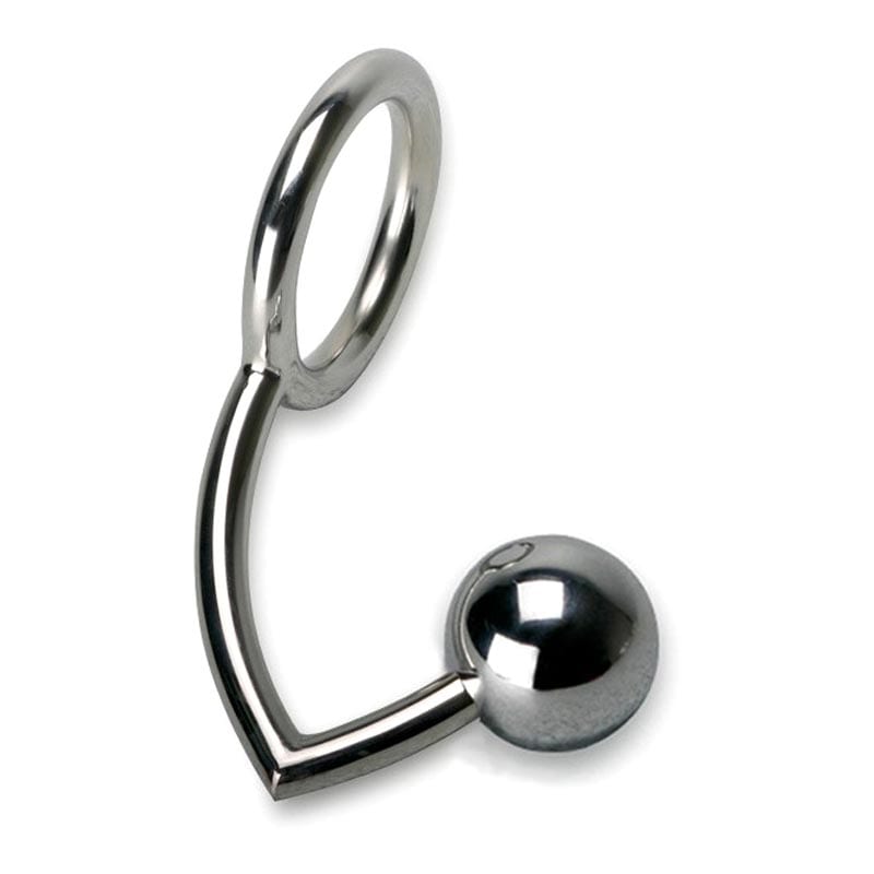 Anallock - Cockring mit Analverschluss aus Metall - 55 mm