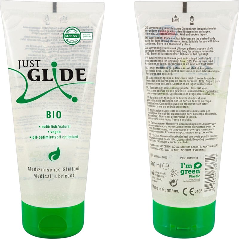 Just Glide BIO | Biologisches Gleitmittel auf Wasserbasis | 200 ml