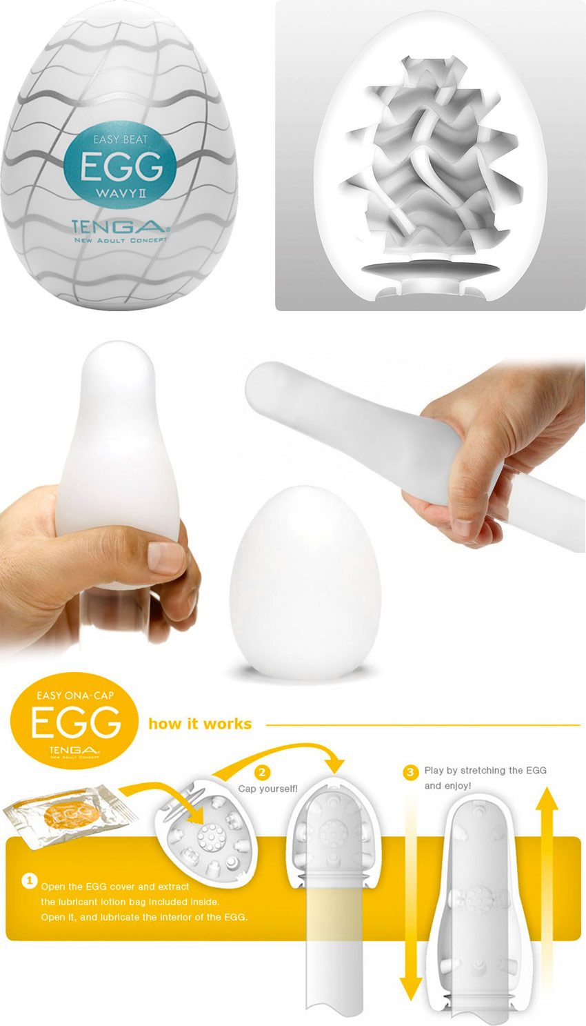 Tenga Egg Wavy II | Masturbator | Stimulierungshülle für Penis