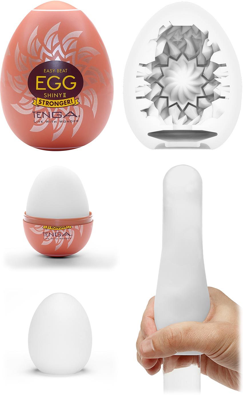 Tenga Egg Shiny II | Masturbator mit stark strukturierter Hülle