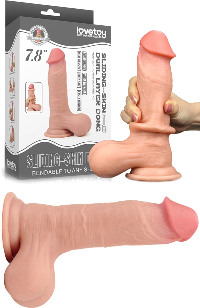 LoveToy Sliding Skin Dong | Ultrarealistischer Dildo Dual Density | 14.5 cm