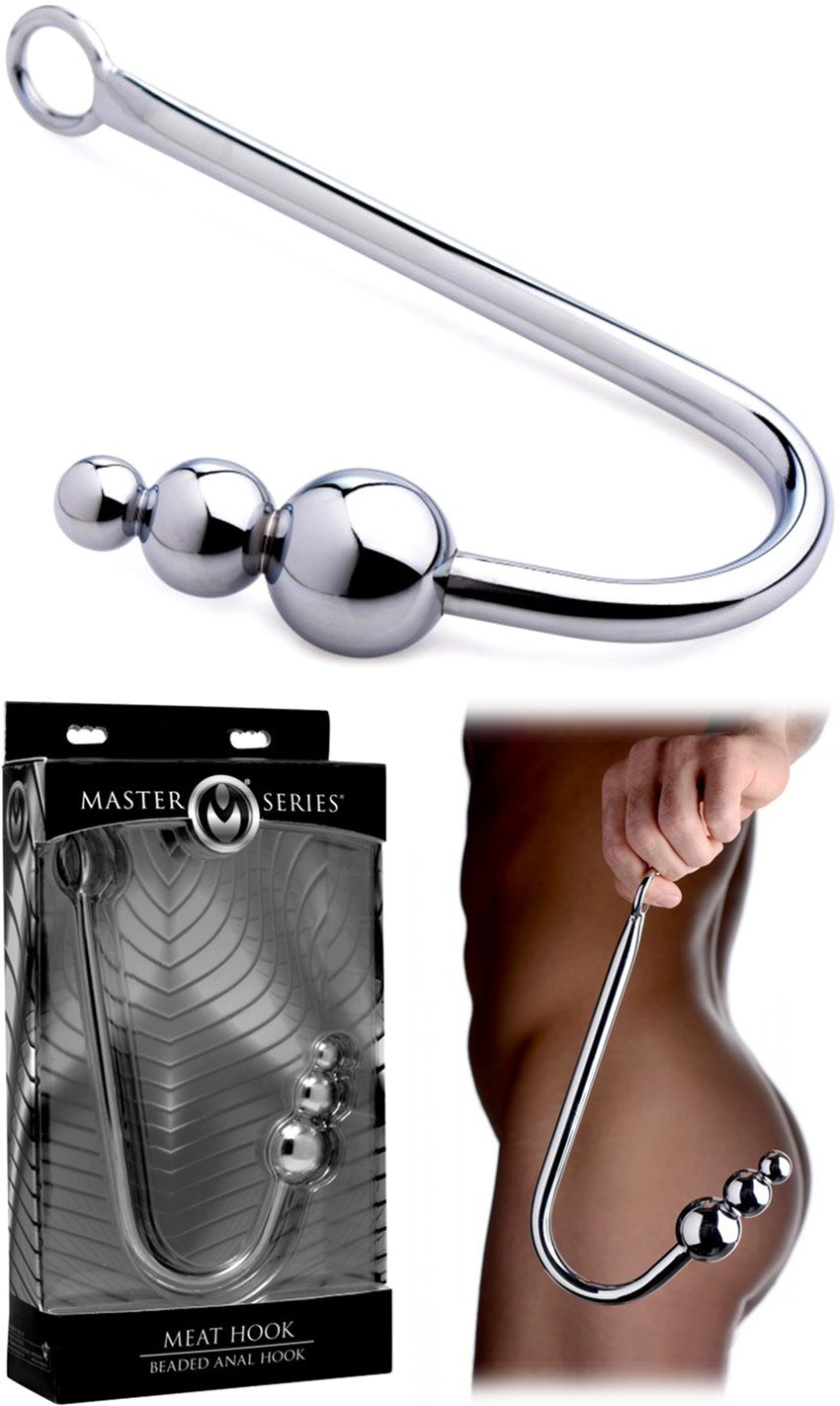 Master Series Meat Hook | Crochet de bondage avec 3 boules anales