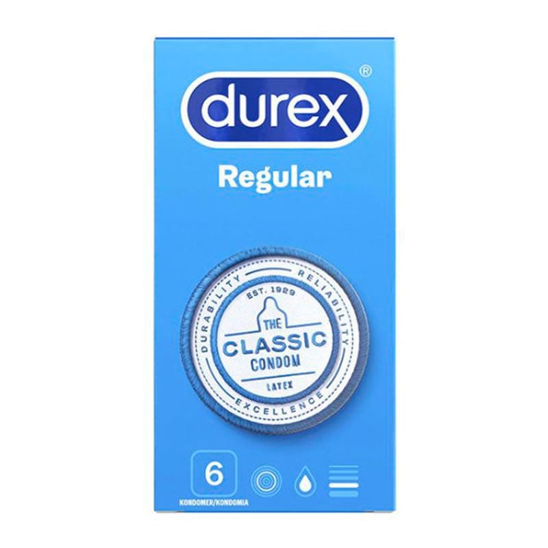 Durex Regular | Lots de 6 préservatifs lubrifiés