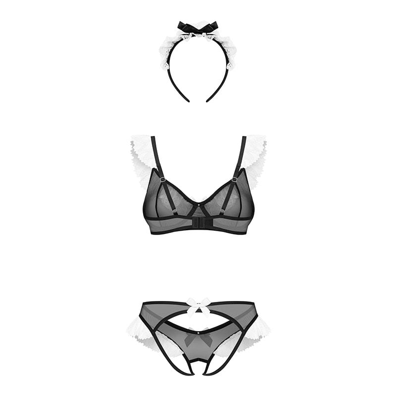 Obsessive Naughty Maid | Costume de soubrette sexy 3 pièces
