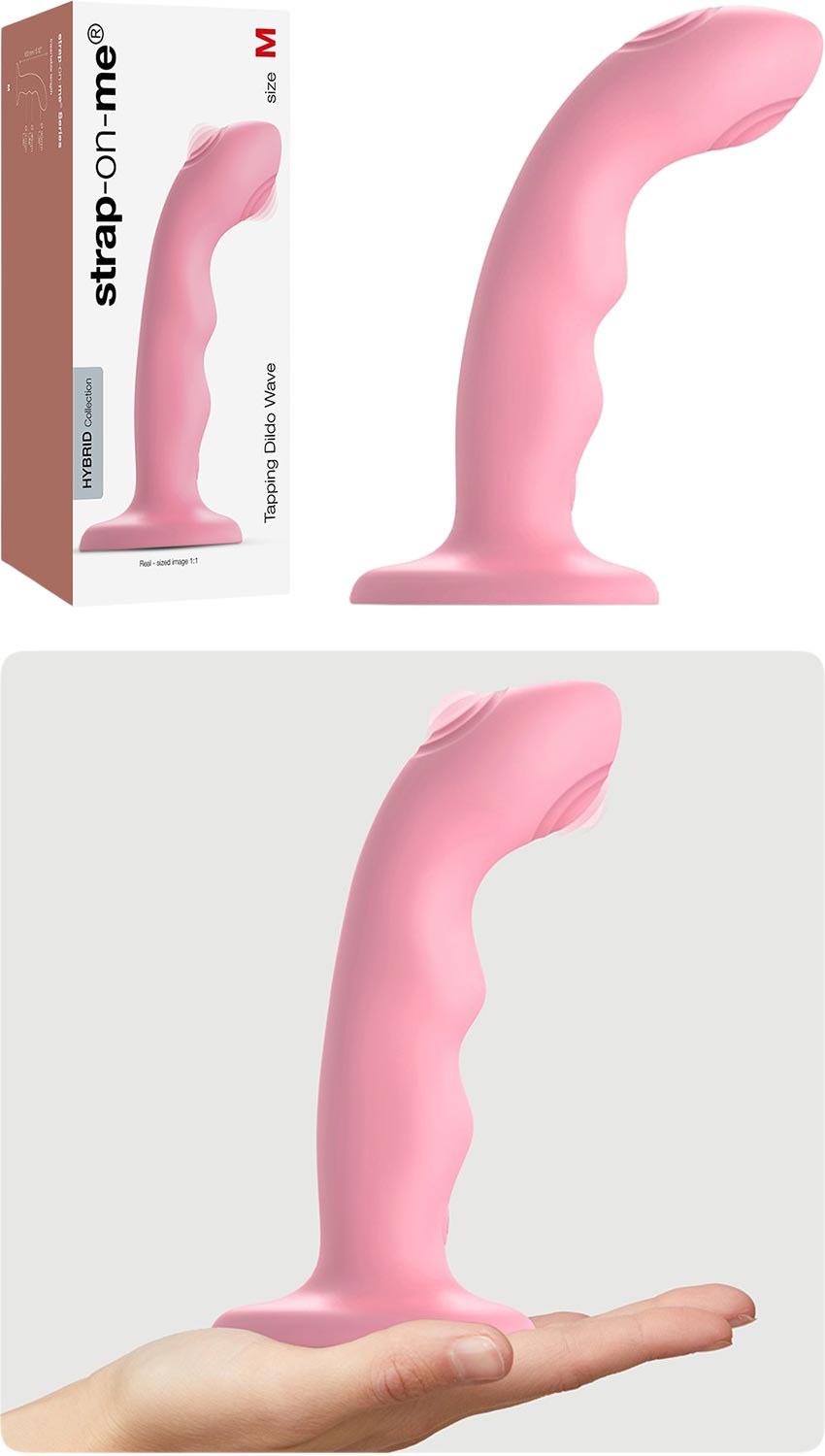 strap-on-me Tapping Dildo Wave | Vibrator aus Silikon mit Saugnapf